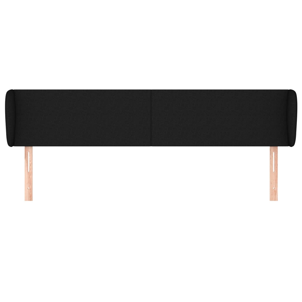 sengegavl med kanter 203x23x78/88 cm stof sort