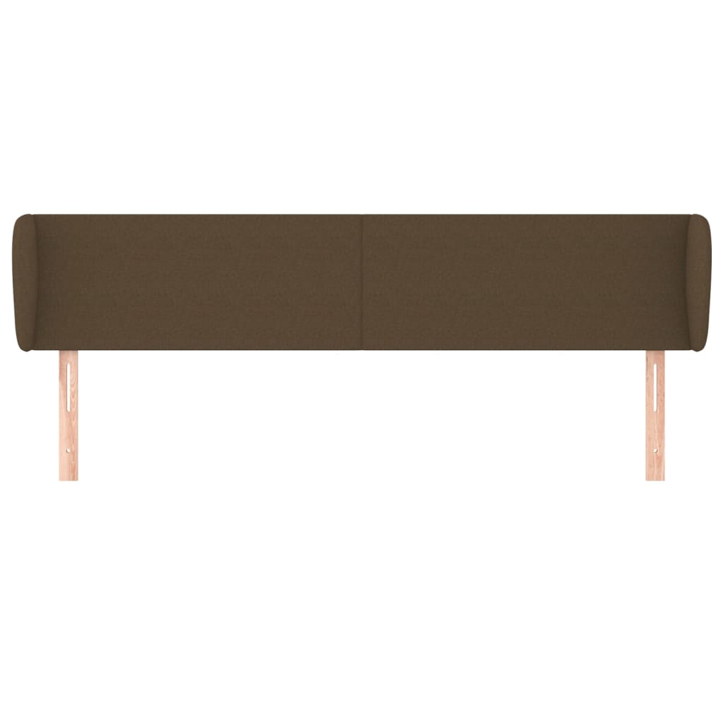 sengegavl med kanter 203x23x78/88 cm stof mørkebrun