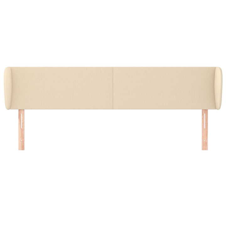 sengegavl med kanter 203x23x78/88 cm stof cremefarvet