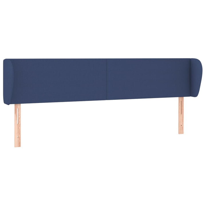 sengegavl med kanter 203x23x78/88 cm stof blå