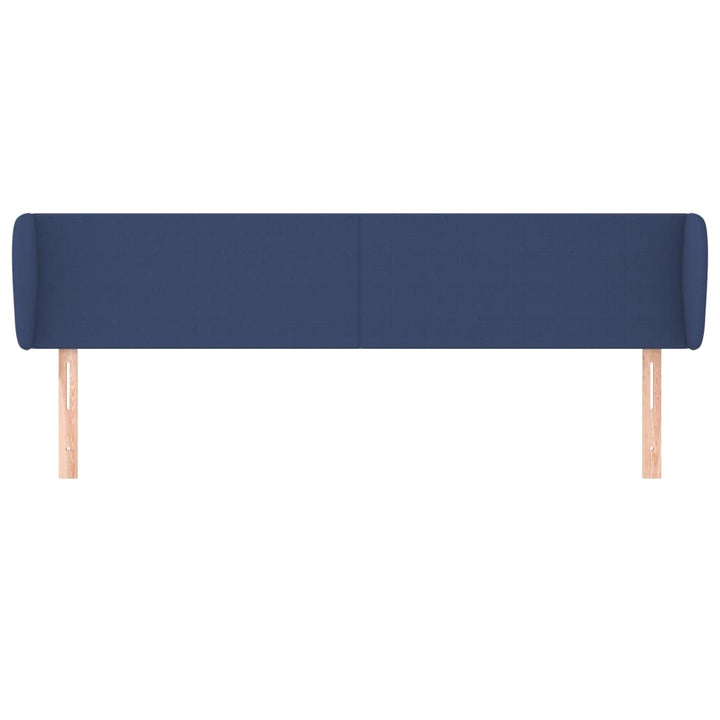 sengegavl med kanter 203x23x78/88 cm stof blå