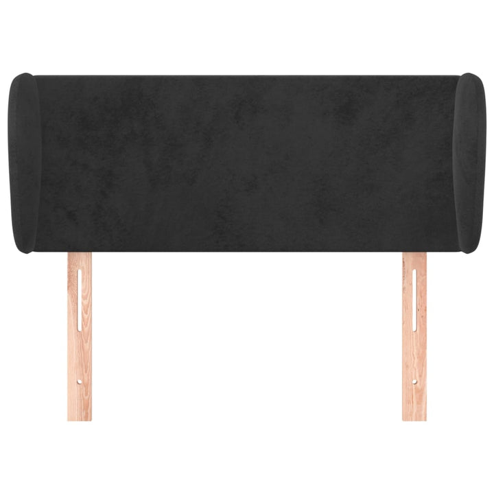 sengegavl med kanter 83x23x78/88 cm fløjl sort