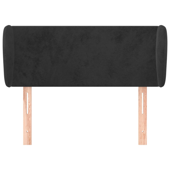 sengegavl med kanter 93x23x78/88 cm fløjl sort
