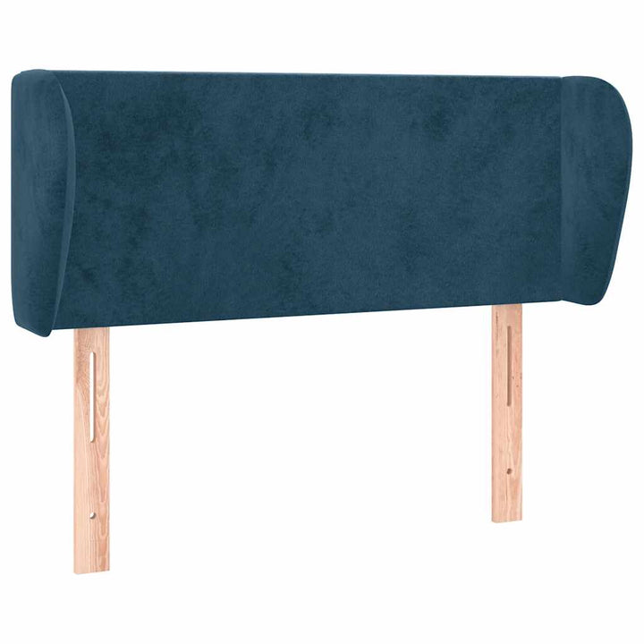 sengegavl med kanter 93x23x78/88 cm fløjl mørkeblå