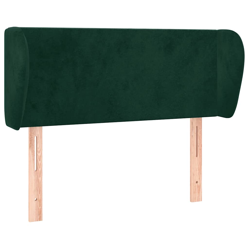sengegavl med kanter 103x23x78/88 cm fløjl mørkegrøn