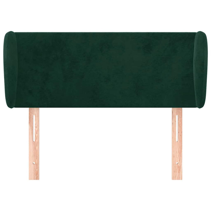 sengegavl med kanter 103x23x78/88 cm fløjl mørkegrøn