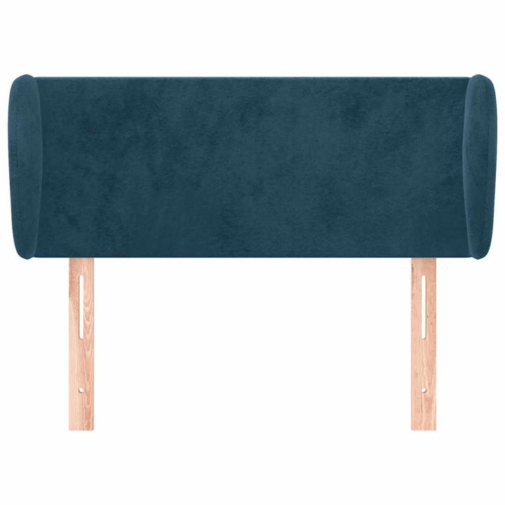 sengegavl med kanter 103x23x78/88 cm fløjl mørkeblå