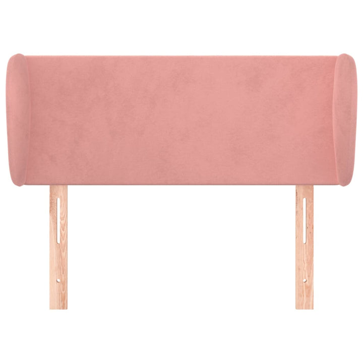 sengegavl med kanter 103x23x78/88 cm fløjl lyserød