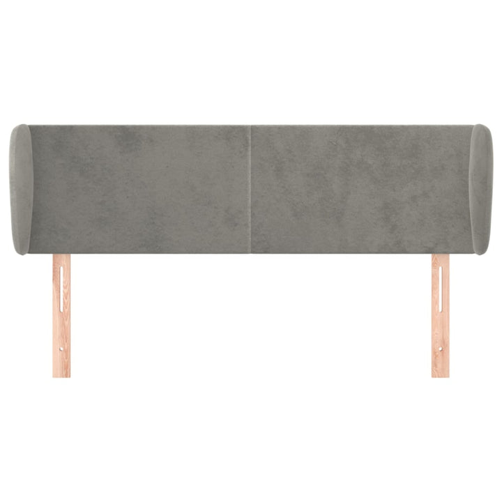 sengegavl med kanter 147x23x78/88cm fløjl lysegrå