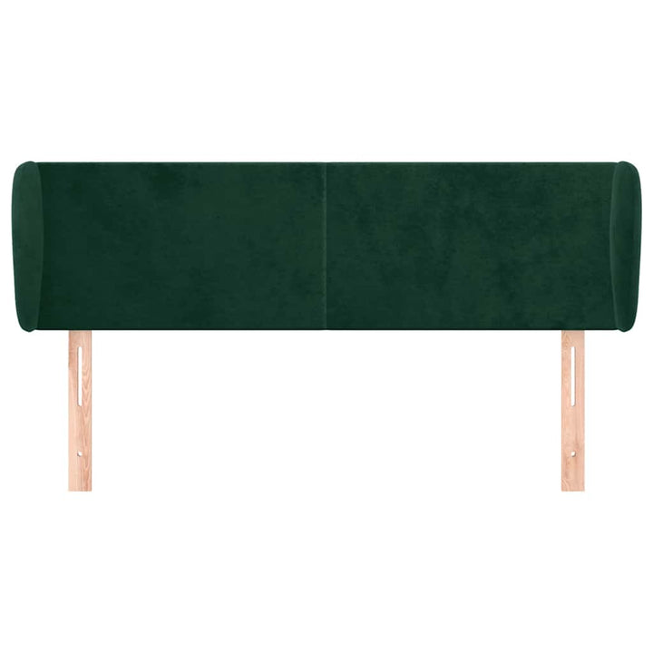 sengegavl med kanter 147x23x78/88 cm fløjl mørkegrøn