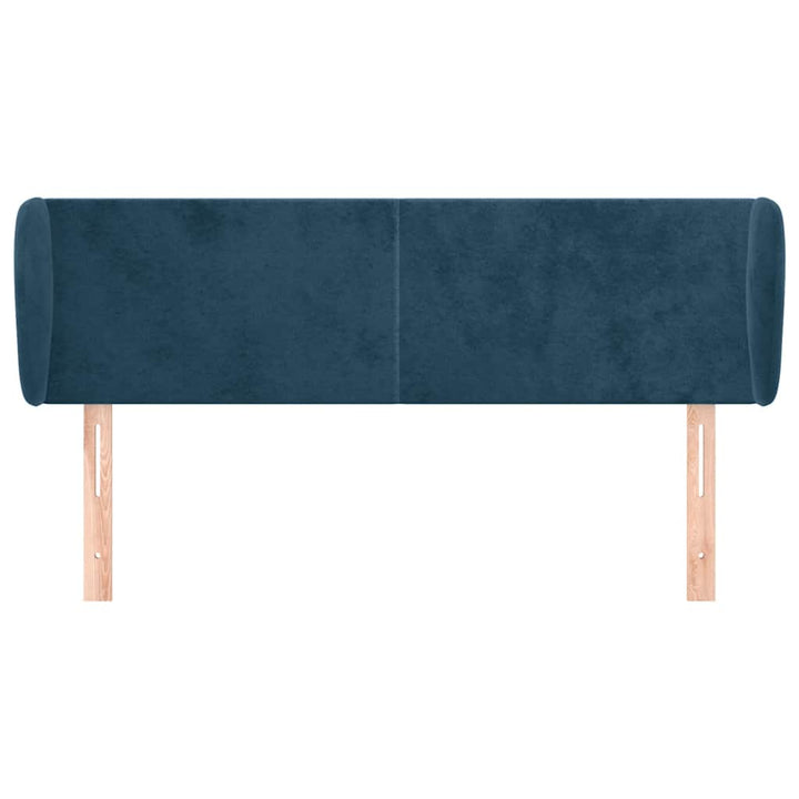 sengegavl med kanter 147x23x78/88 cm fløjl mørkeblå