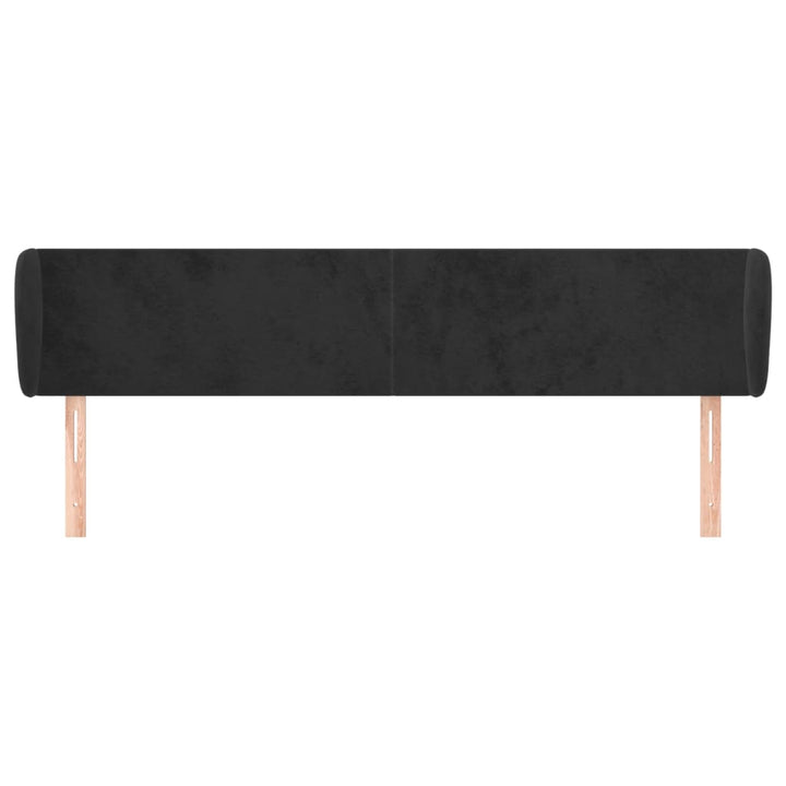 sengegavl med kanter 163x23x78/88 cm fløjl sort
