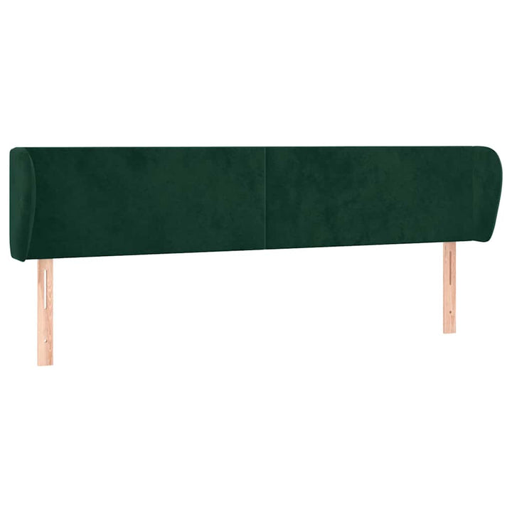 sengegavl med kanter 163x23x78/88 cm fløjl mørkegrøn