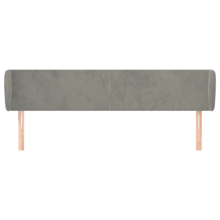 sengegavl med kanter 183x23x78/88cm fløjl lysegrå