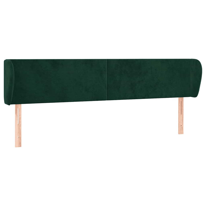sengegavl med kanter 183x23x78/88 cm fløjl mørkegrøn