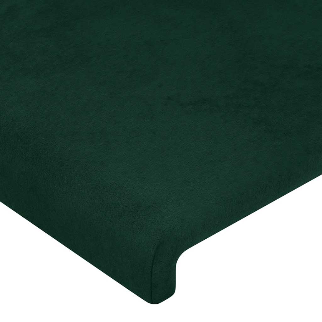 sengegavl med kanter 183x23x78/88 cm fløjl mørkegrøn