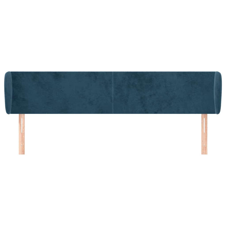 sengegavl med kanter 183x23x78/88 cm fløjl mørkeblå