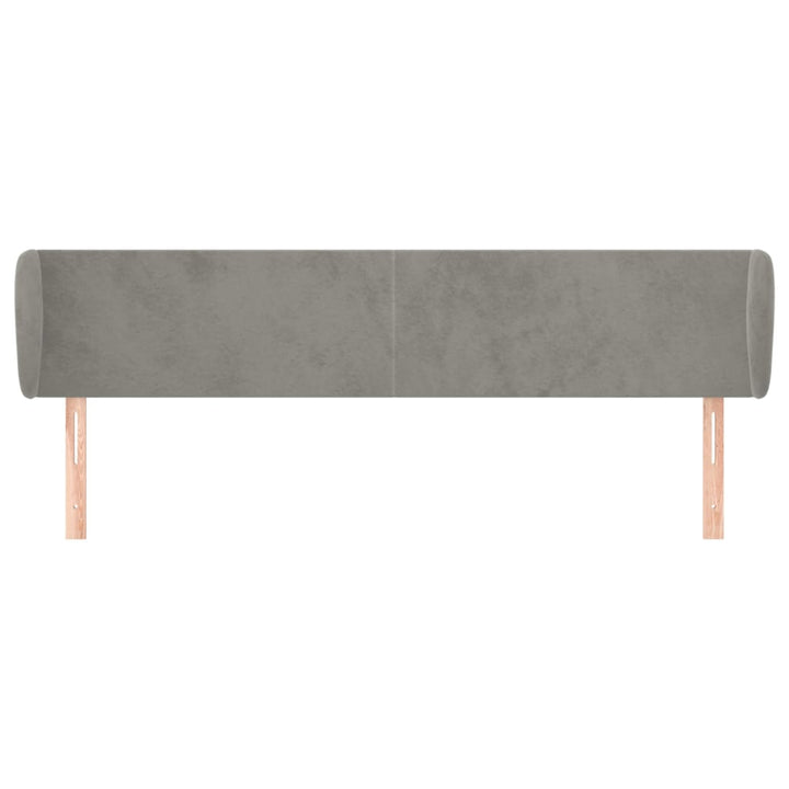sengegavl med kanter 203x23x78/88cm fløjl lysegrå