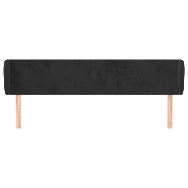 sengegavl med kanter 203x23x78/88 cm fløjl sort