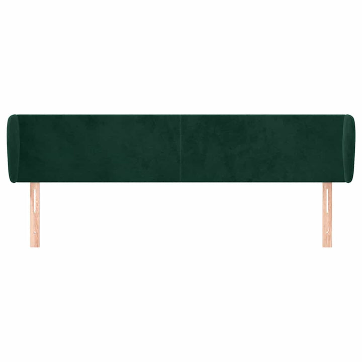 sengegavl med kanter 203x23x78/88 cm fløjl mørkegrøn