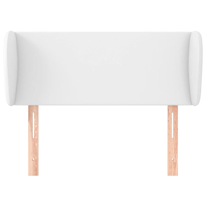 sengegavl med kanter 83x23x78/88 cm kunstlæder hvid