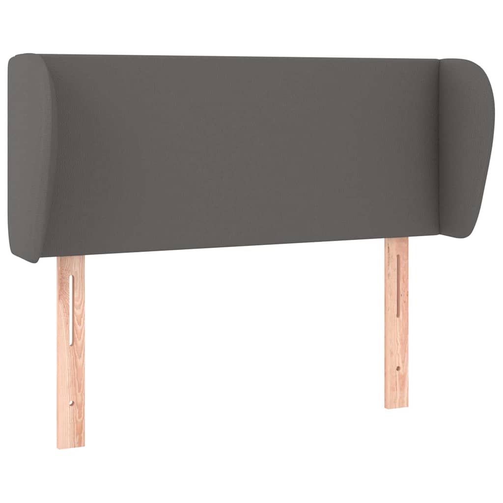 sengegavl med kanter 83x23x78/88 cm kunstlæder grå