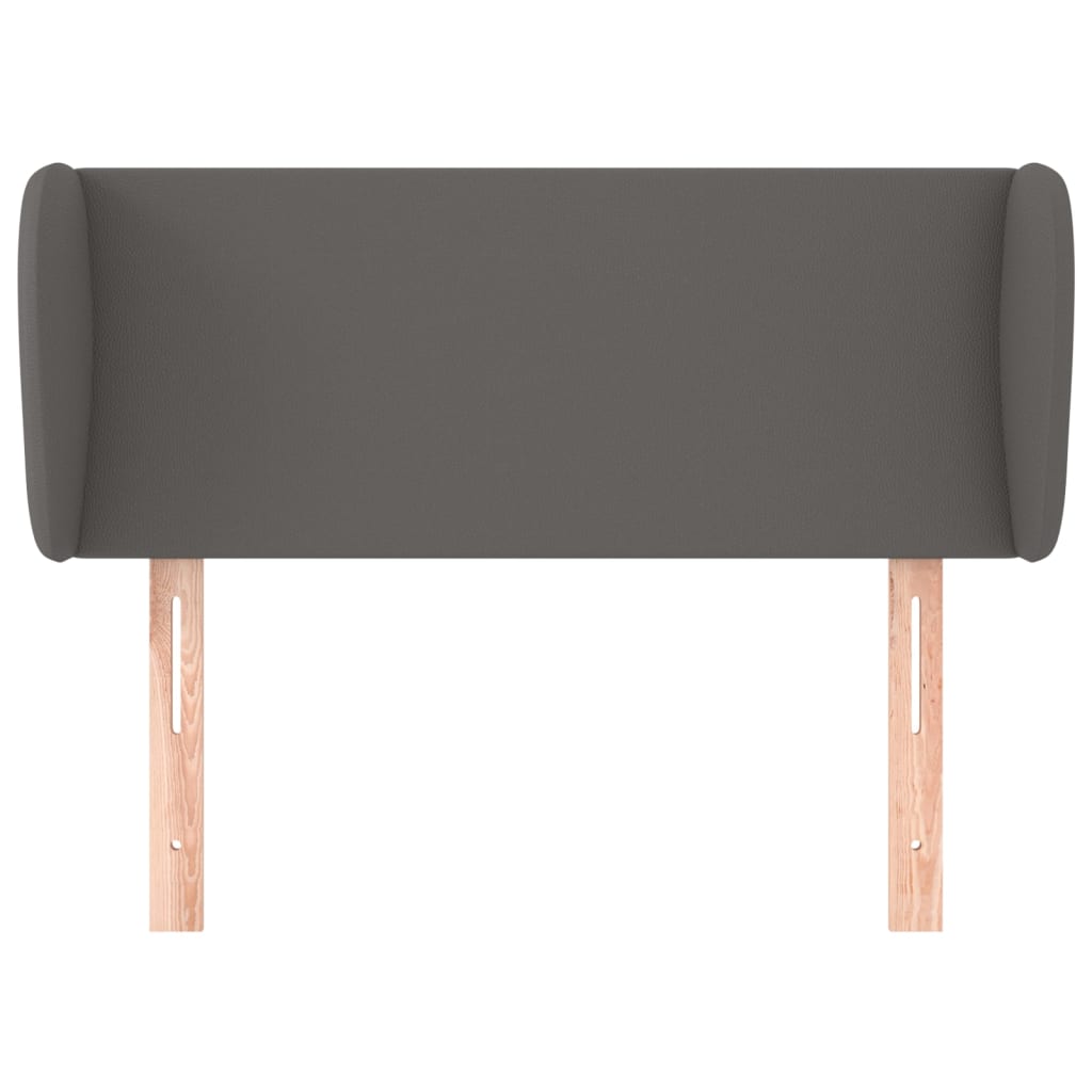 sengegavl med kanter 83x23x78/88 cm kunstlæder grå