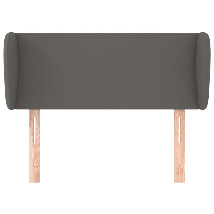 sengegavl med kanter 83x23x78/88 cm kunstlæder grå