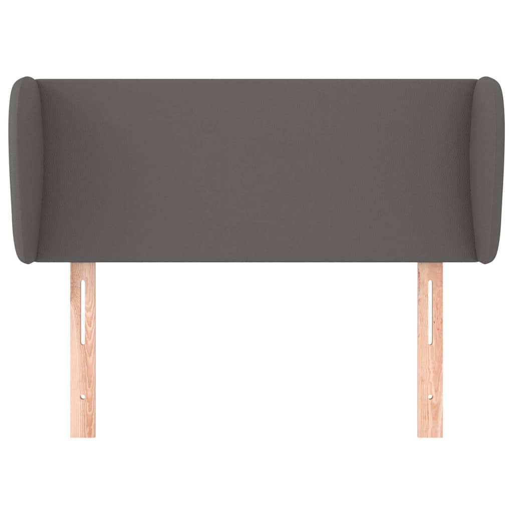 sengegavl med kanter 83x23x78/88 cm kunstlæder grå