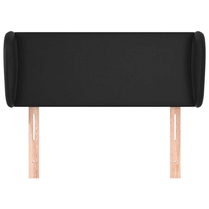 sengegavl med kanter 93x23x78/88 cm kunstlæder sort