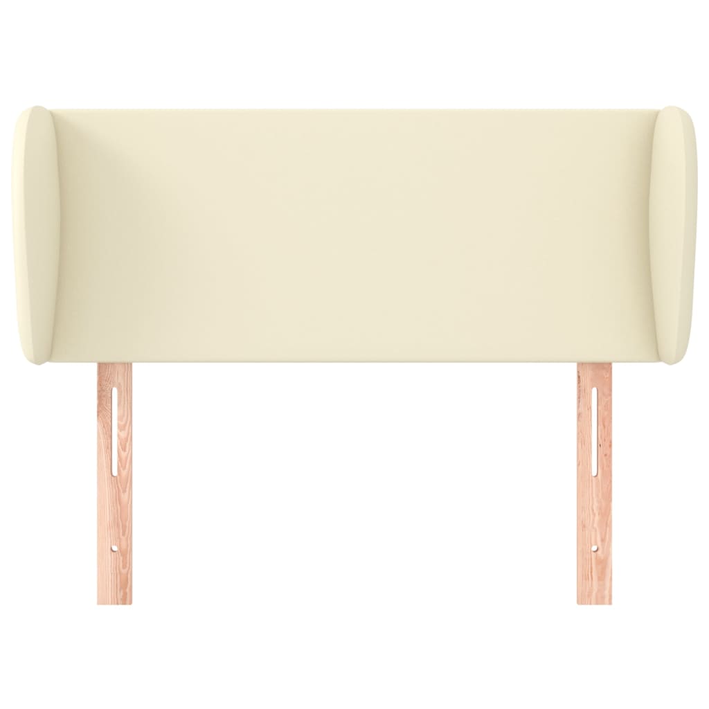 sengegavl med kanter 103x23x78/88 cm kunstlæder cremefarvet