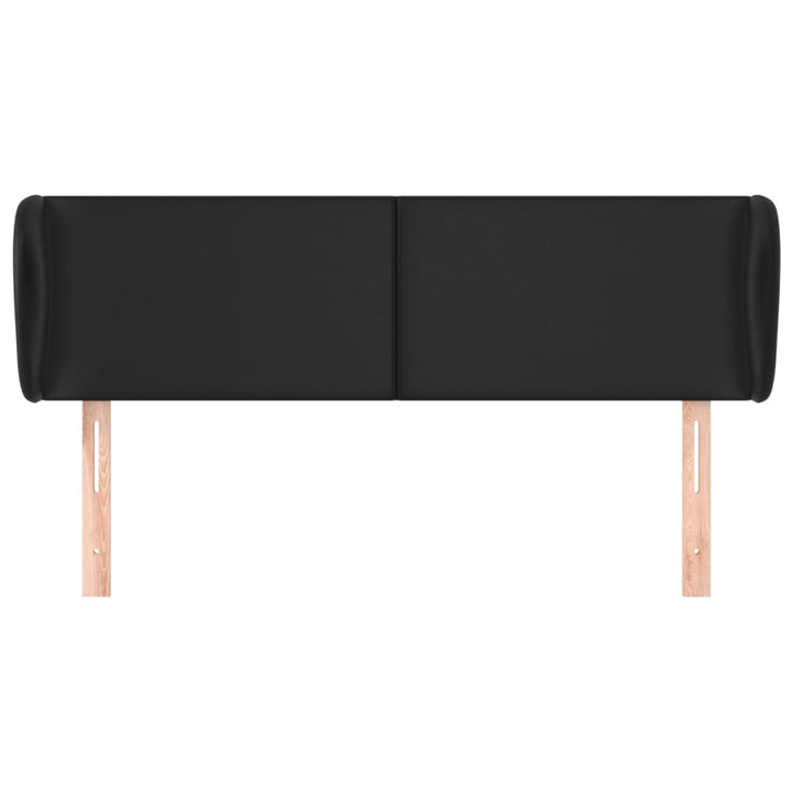 sengegavl med kanter 147x23x78/88 cm kunstlæder sort