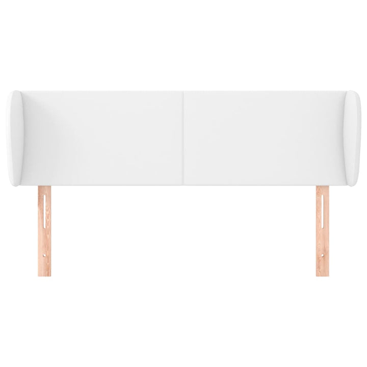 sengegavl med kanter 147x23x78/88 cm kunstlæder hvid