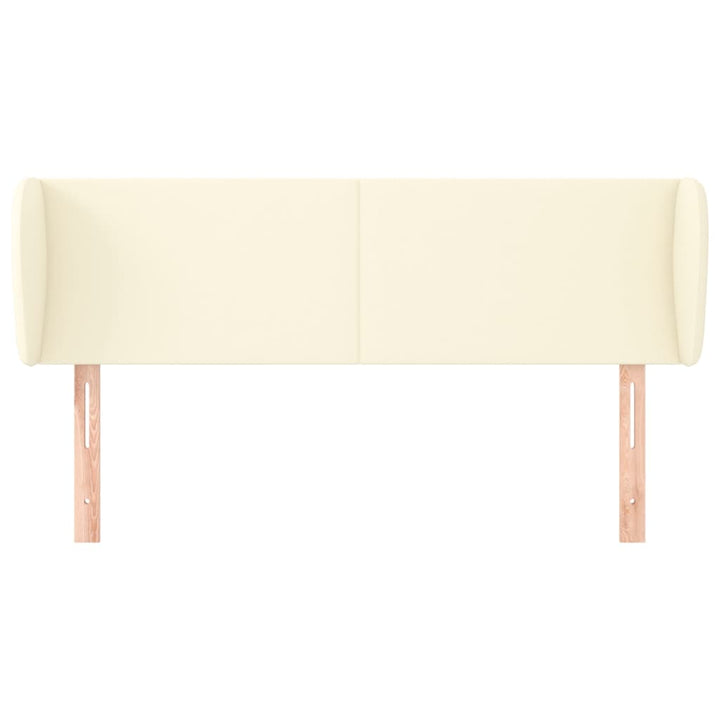 sengegavl med kanter 147x23x78/88 cm kunstlæder cremefarvet