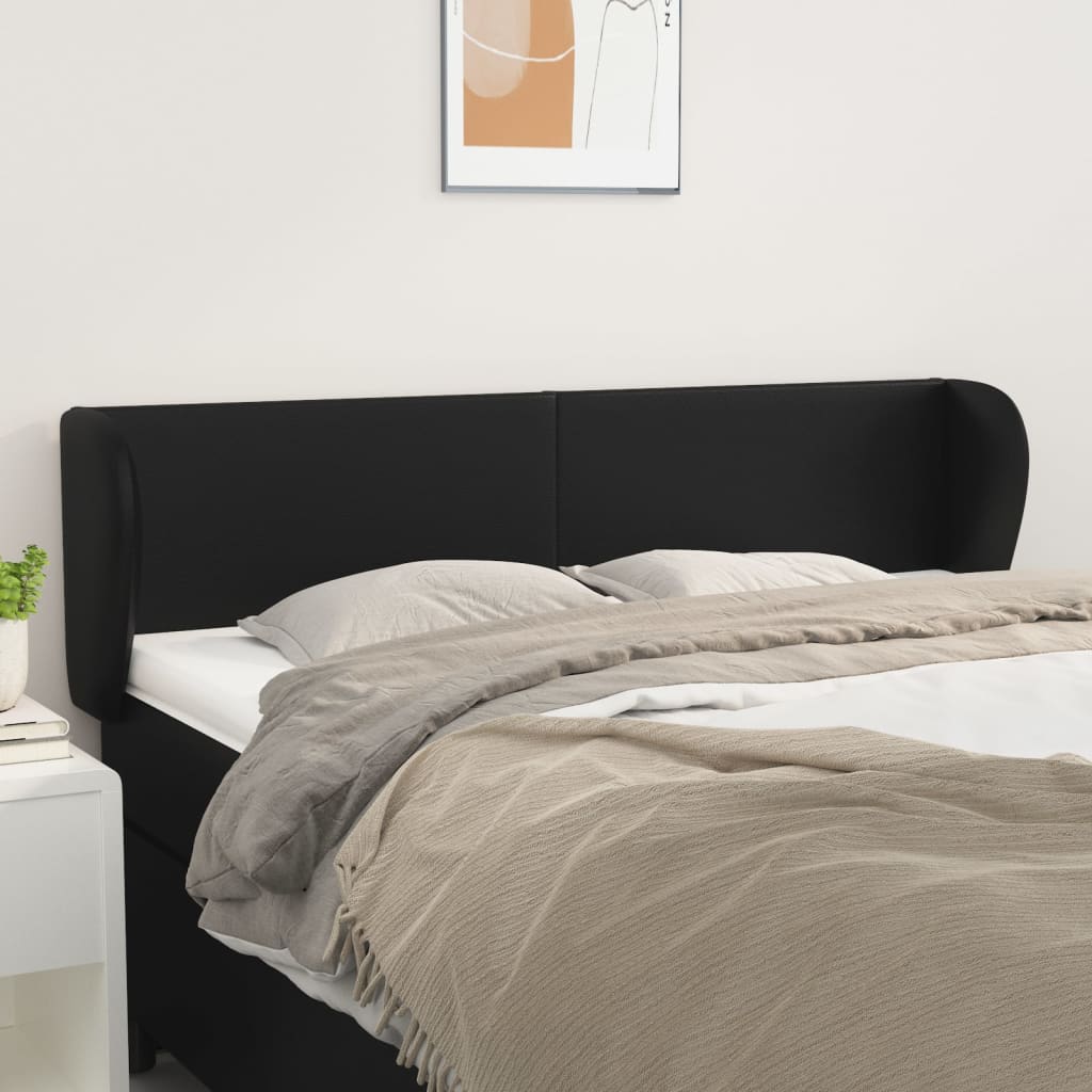 sengegavl med kanter 147x23x78/88 cm kunstlæder grå