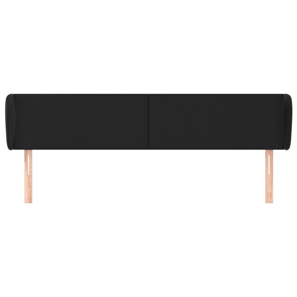 sengegavl med kanter 163x23x78/88 cm kunstlæder sort