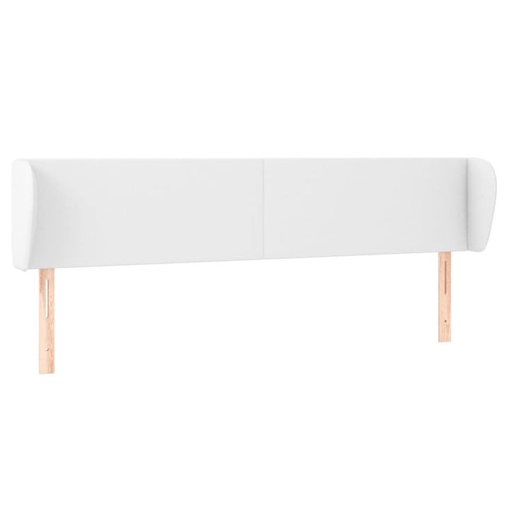 sengegavl med kanter 163x23x78/88 cm kunstlæder hvid