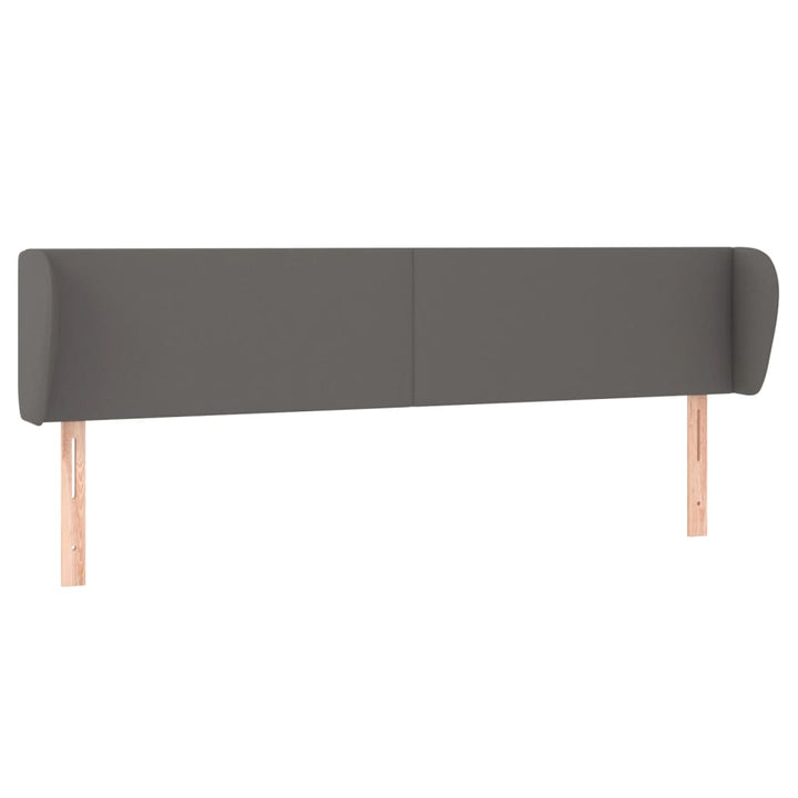 sengegavl med kanter 163x23x78/88 cm kunstlæder grå