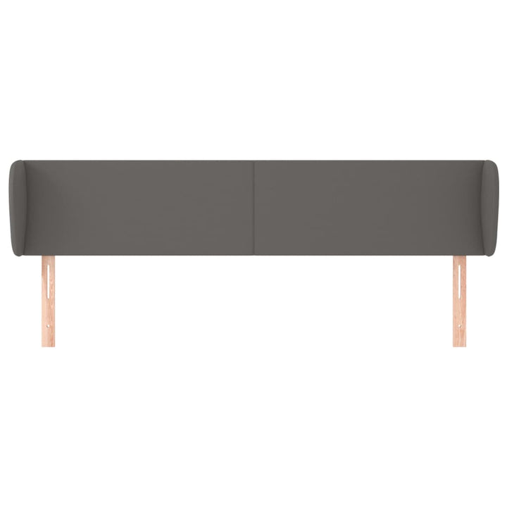 sengegavl med kanter 163x23x78/88 cm kunstlæder grå