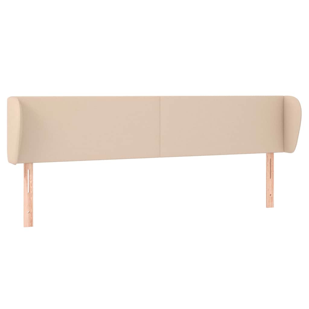 sengegavl med kanter 163x23x78/88 cm kunstlæder cappuccino