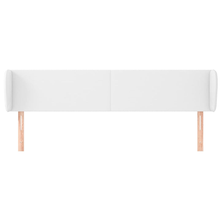 sengegavl med kanter 183x23x78/88 cm kunstlæder hvid