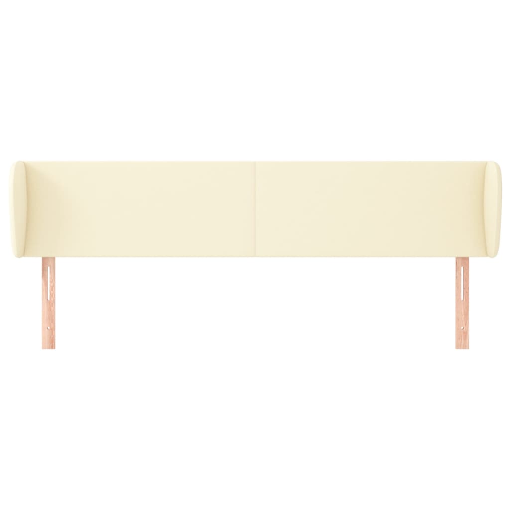 sengegavl med kanter 183x23x78/88 cm kunstlæder cremefarvet