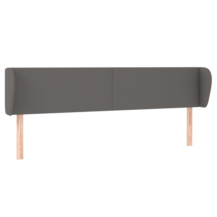 sengegavl med kanter 183x23x78/88 cm kunstlæder grå