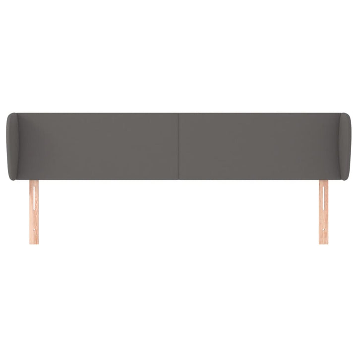 sengegavl med kanter 183x23x78/88 cm kunstlæder grå