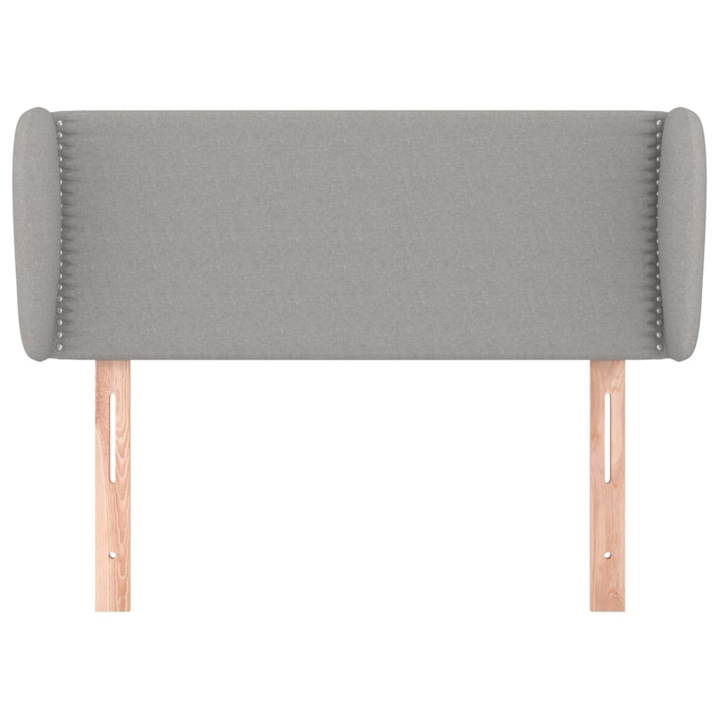 sengegavl med kanter 83x23x78/88 cm stof lysegrå