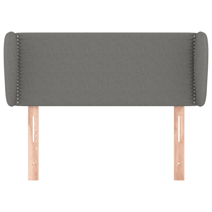 sengegavl med kanter 83x23x78/88 cm stof mørkegrå