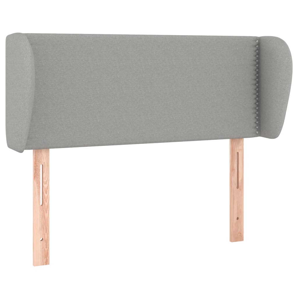 sengegavl med kanter 93x16x78/128 cm stof lysegrå