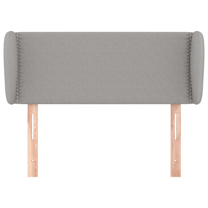 sengegavl med kanter 93x16x78/128 cm stof lysegrå