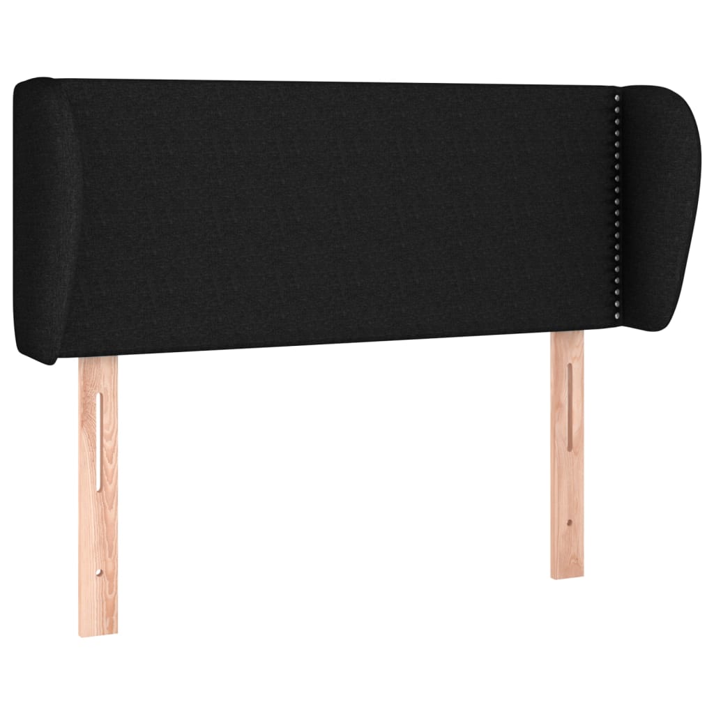sengegavl med kanter 93x23x78/88 cm stof sort