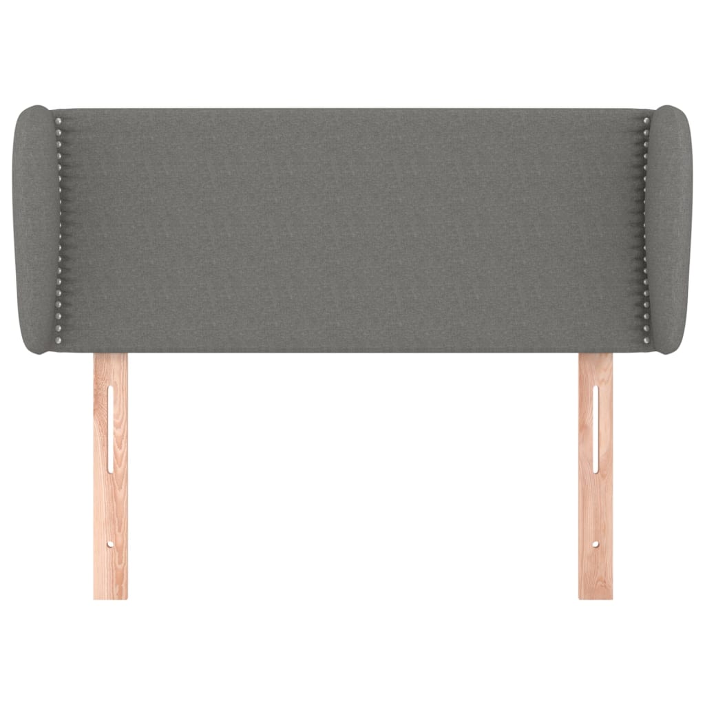 sengegavl med kanter 103x23x78/88 cm stof mørkegrå